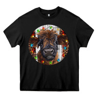 Black Western Christmas Calf Heavy Core Tee - RanaPortraitStore