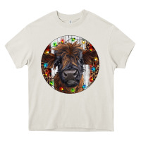 Cream Western Christmas Calf Heavy Core Tee - RanaPortraitStore