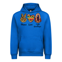Cobalt Peace Love Lady Of Guadalupe Urban Hoodie - RanaPortraitStore