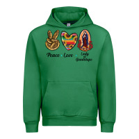 Emerald Peace Love Lady Of Guadalupe Urban Hoodie - RanaPortraitStore