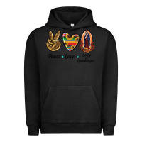 Pigment Black Peace Love Lady Of Guadalupe Urban Hoodie - RanaPortraitStore