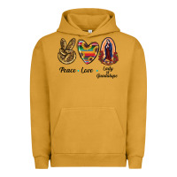 Pigment Peanut Butter Peace Love Lady Of Guadalupe Urban Hoodie - RanaPortraitStore