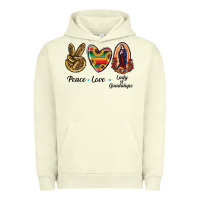 Pigment Pistachio Peace Love Lady Of Guadalupe Urban Hoodie - RanaPortraitStore