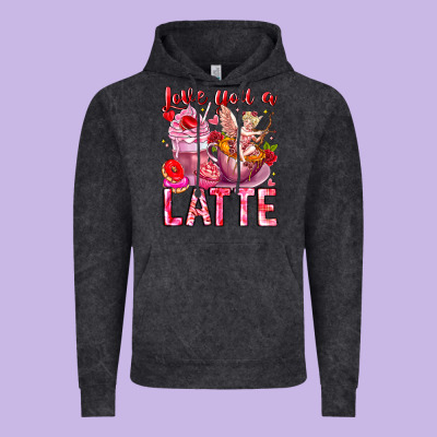 Love You Latte Valentine Cupid Vintage Hoodie Designed By Cowhidedigitalart