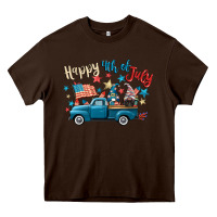 Chocolate Brown happy 4th of july gnome truck Heavy Core Tee - CowGirlArtShop