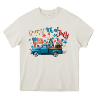 Cream happy 4th of july gnome truck Heavy Core Tee - CowGirlArtShop