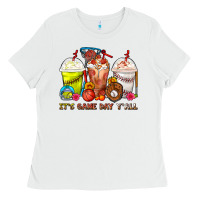 White It's Game Day Y'all Softball,Baseball,Basketball C Ladies Tee - FaDigitalArtStudio