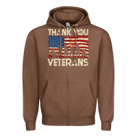 Thank You Veterans American Flag Patriotic Zipper Hoodie | Teevron