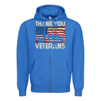 True Royal Thank You Veterans American Flag Patriotic Zipper Hoodie - baoMotion