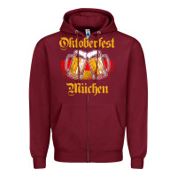 Burgundy Oktoberfest Munich Zipper Hoodie - baoMotion