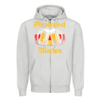 Dove Grey Oktoberfest Munich Zipper Hoodie - baoMotion