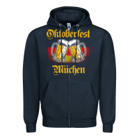 Navy Oktoberfest Munich Zipper Hoodie - baoMotion