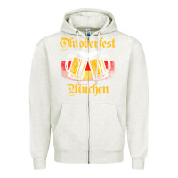 Oatmeal Heather Oktoberfest Munich Zipper Hoodie - baoMotion