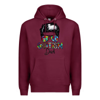 Burgundy autism dad Premium Hoodie - CowhideDigitalArt