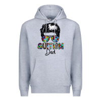 Heather Grey autism dad Premium Hoodie - CowhideDigitalArt