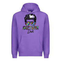 Purple autism dad Premium Hoodie - CowhideDigitalArt