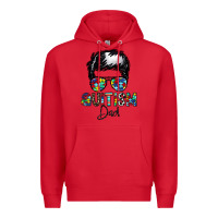 Red autism dad Premium Hoodie - CowhideDigitalArt