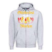 Heather Grey Oktoberfest Munich Zipper Hoodie - baoMotion