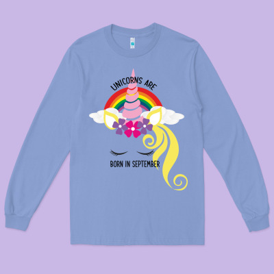 Unicorns Are Born In September Long Sleeve Tee Designed By Bettercallsaul