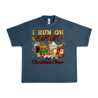 Midnight Navy i run on coffee and christmas cheer Urban Heavy Tee - FaDigitalArtStudio