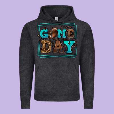 Game Day American Football Leopard Frame Vintage Hoodie Designed By Lillyallendesigns