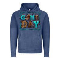 Vintage Denim Game day American Football leopard frame Vintage Hoodie - LillyAllenDesigns