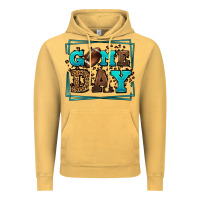 Vintage Mustard Game day American Football leopard frame Vintage Hoodie - LillyAllenDesigns