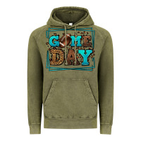 Vintage Olive Game day American Football leopard frame Vintage Hoodie - LillyAllenDesigns