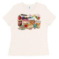 Bone Teacher Coffee Cups Ladies Tee - FaDigitalArtStudio