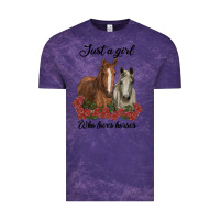 Cloud Purple just a girl who loves horses no background Vintage Tee - RanaPortraitStore
