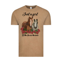 Vintage Coffee just a girl who loves horses no background Vintage Tee - RanaPortraitStore