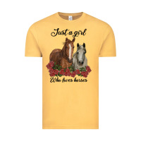 Vintage Mustard just a girl who loves horses no background Vintage Tee - RanaPortraitStore
