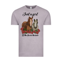 Just A Girl Who Loves Horses No Background Vintage Tee | Teevron