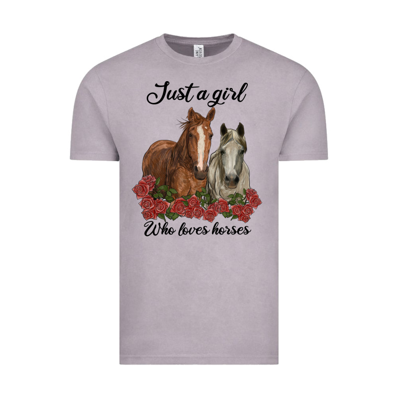 Just A Girl Who Loves Horses No Background Vintage Tee by RanaPortraitStore | Teevron