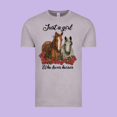 Just A Girl Who Loves Horses No Background Vintage Tee Designed By Ranaportraitstore