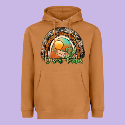 Desert Vibes Rainbow Heavyweight Hoodie Designed By Jahusdesignshop