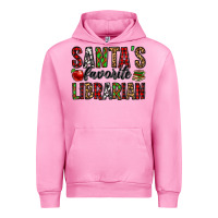 Fuchsia Pink santa's favorite librarian Urban Hoodie - Jasminsmagicworld