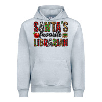 Heather Grey santa's favorite librarian Urban Hoodie - Jasminsmagicworld