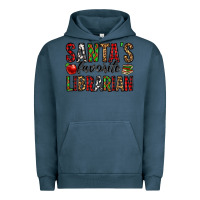 Pigment Midnight Navy santa's favorite librarian Urban Hoodie - Jasminsmagicworld