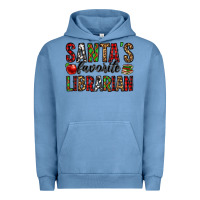 Pigment Pebble Blue santa's favorite librarian Urban Hoodie - Jasminsmagicworld