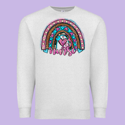 Leopard Cowhide Nurse Rainbow Premium Sweatshirt Designed By Jahusdesignshop