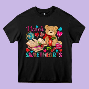 I Teach Sweethearts Valentine's Day Heavy Core Tee Designed By Howdyjamesfarm