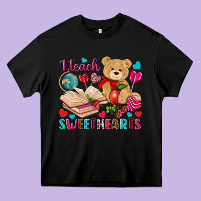 I Teach Sweethearts Valentine's Day Heavy Core Tee Designed By Howdyjamesfarm
