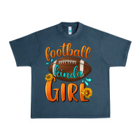 Midnight Navy football kinda girl Urban Heavy Tee - BundleAndBundleShop