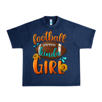 Navy football kinda girl Urban Heavy Tee - BundleAndBundleShop