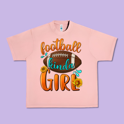 Football Kinda Girl Urban Heavy Tee Designed By Bundleandbundleshop