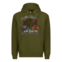 Army Green i'm just a woman who loves her hockey player Premium Hoodie - SublimationCraftShop