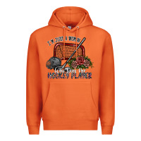 Carrot i'm just a woman who loves her hockey player Premium Hoodie - SublimationCraftShop