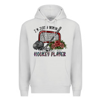 Dove Grey i'm just a woman who loves her hockey player Premium Hoodie - SublimationCraftShop