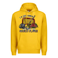 Lemon i'm just a woman who loves her hockey player Premium Hoodie - SublimationCraftShop